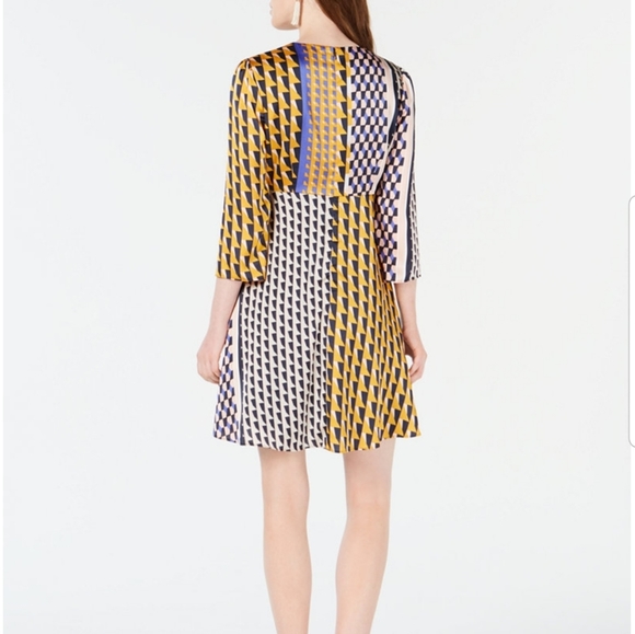 Bar III Geo-Print Twist-Front Dress - Picture 3 of 3